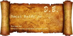 Daczi Balázs névjegykártya
